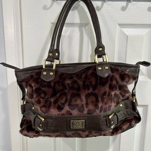 Brown animal print bag.